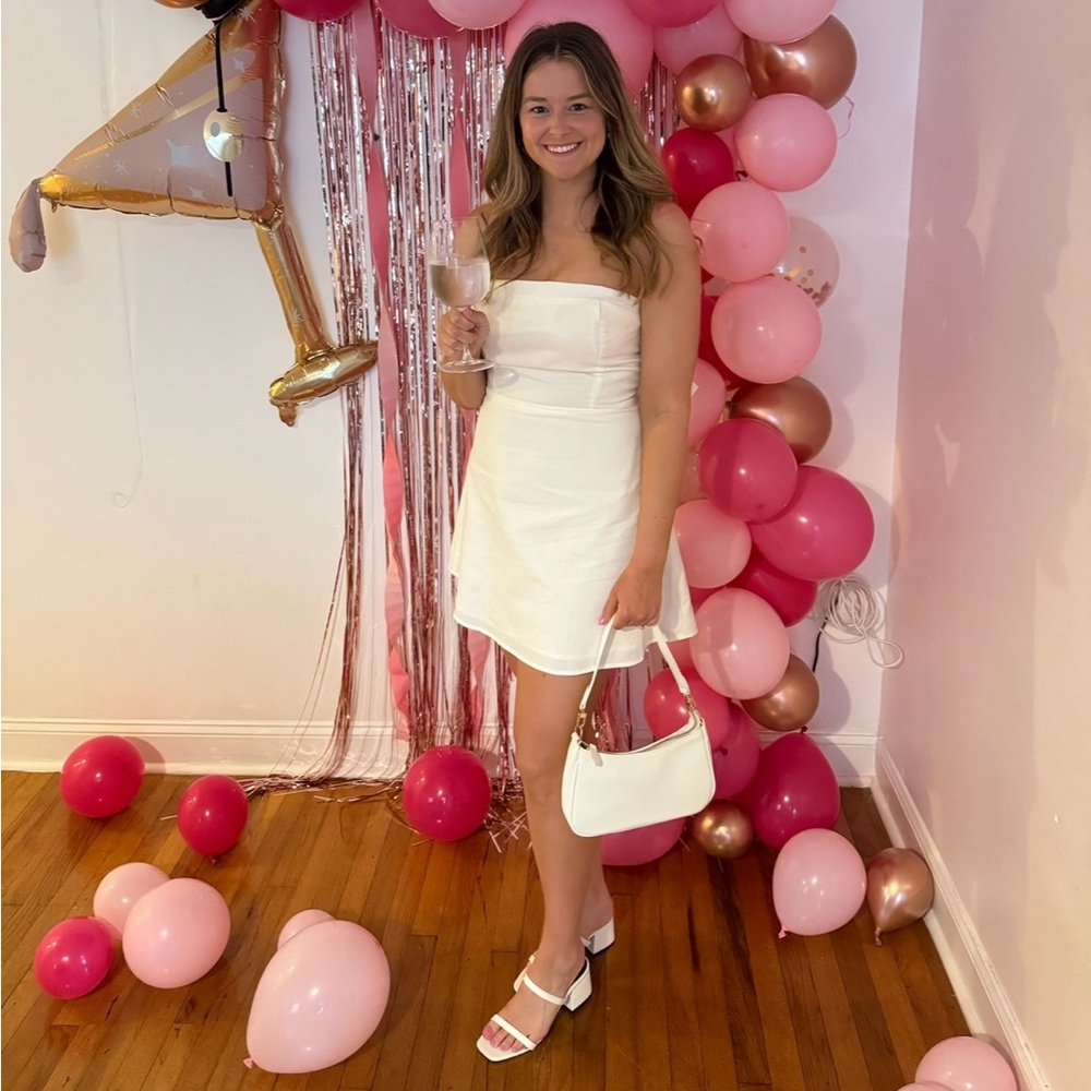 Altar’d state white bow mini dress worn once